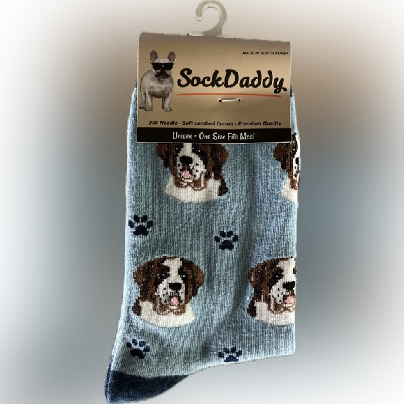 Sock Daddy Other - NWT Saint Bernard Lovers Dog Sock Daddy Unisex One Size Blue Pair of…